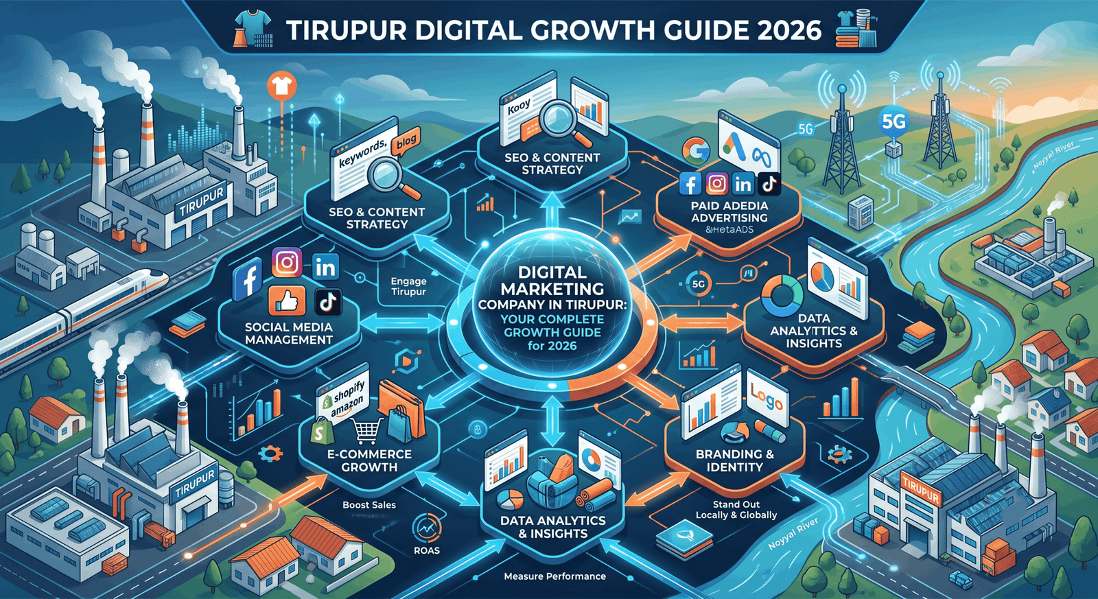 Digital marketing company in Tirupur team planning SEO strategy for garment exporters