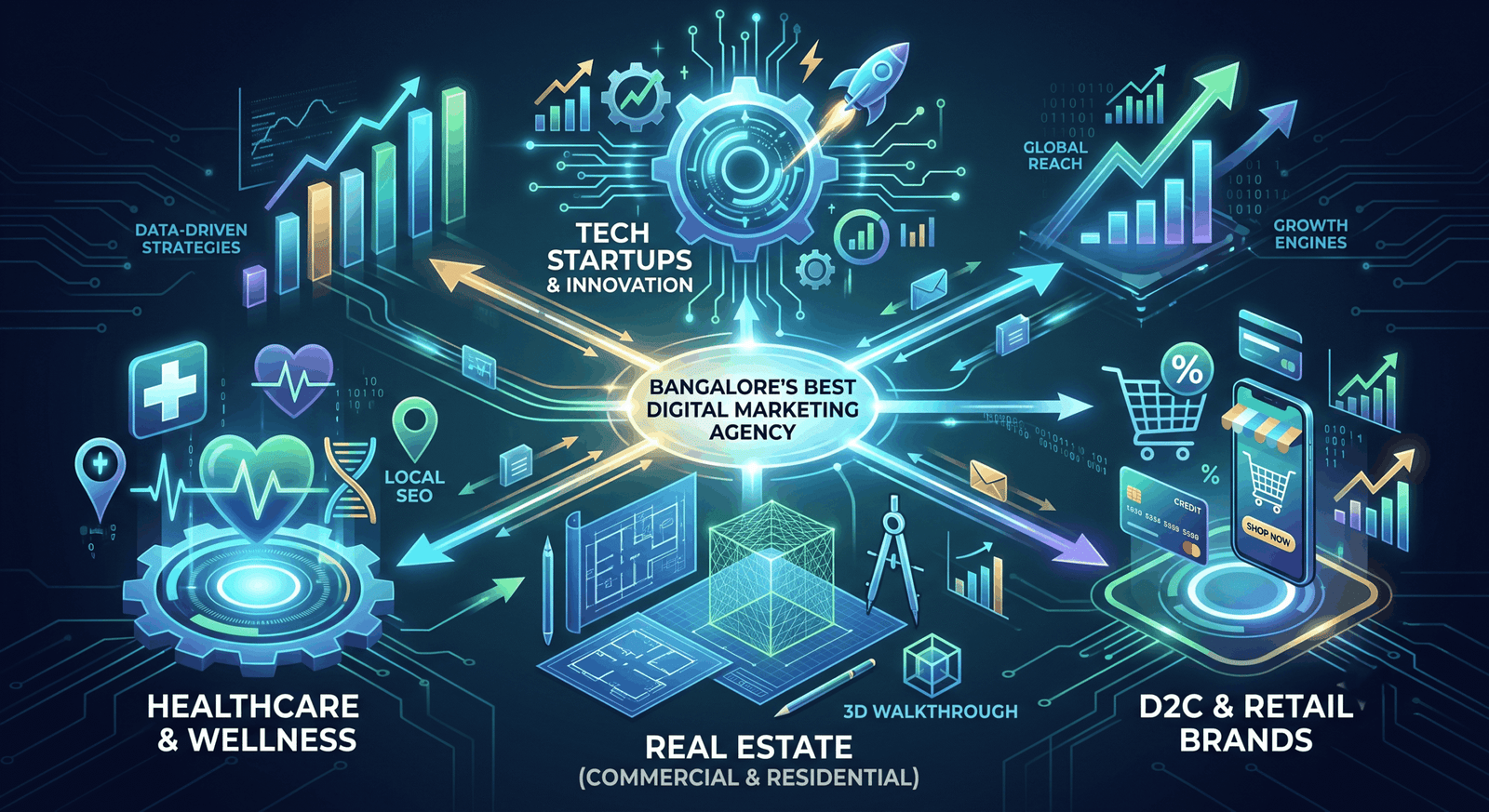 Bangalore key corporate sectors real estate tech startups and commercial industries
