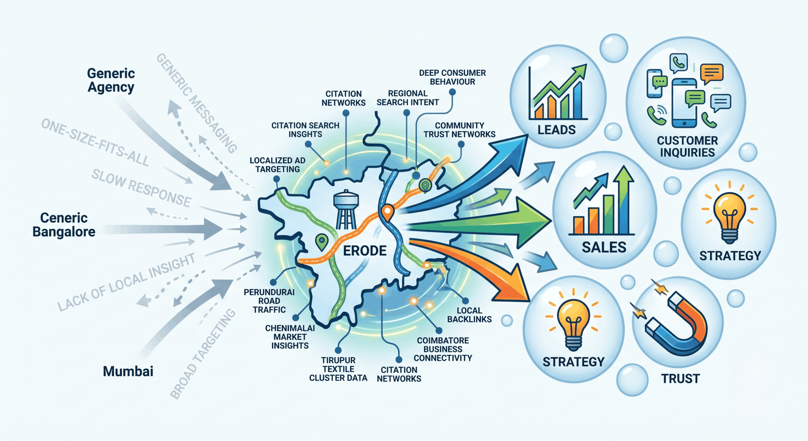 Digital marketing company in Erode team planning a local SEO strategy