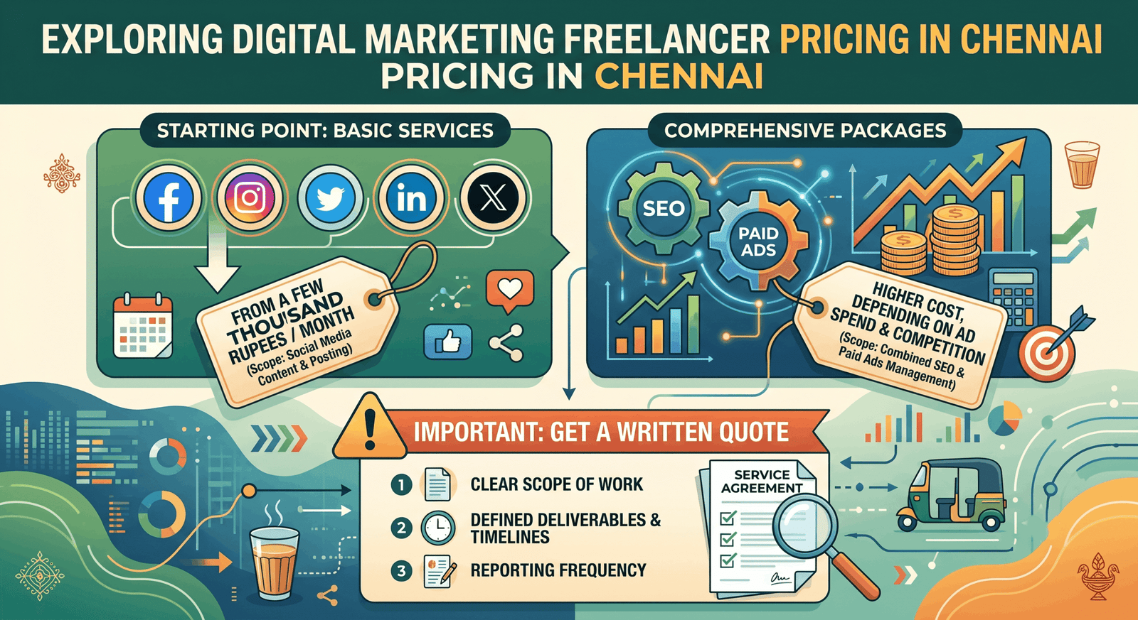 Reviewing a digital marketing service cost quote document
