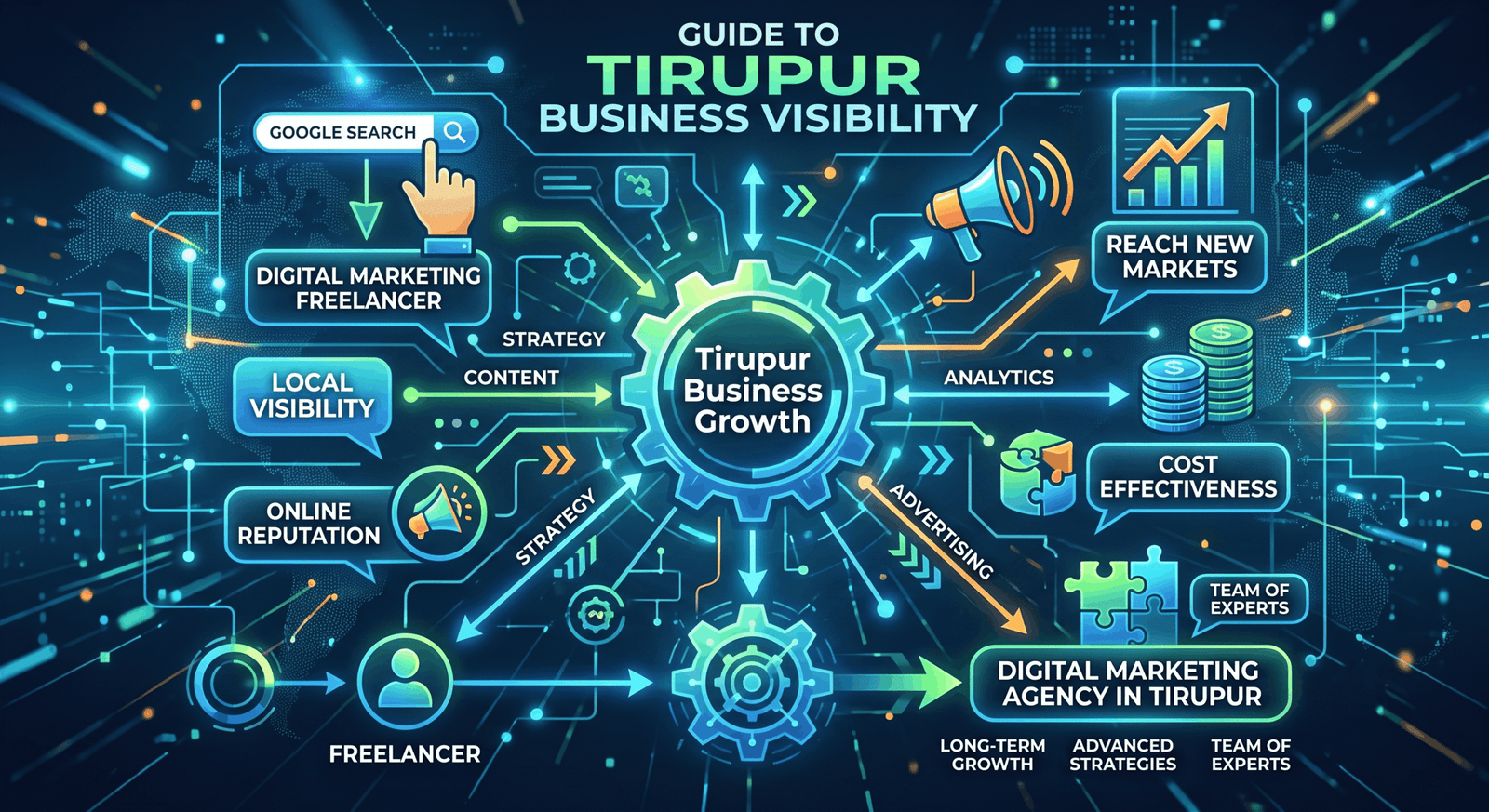 digital marketing freelancer in Tirupur planning a campaign on a laptop