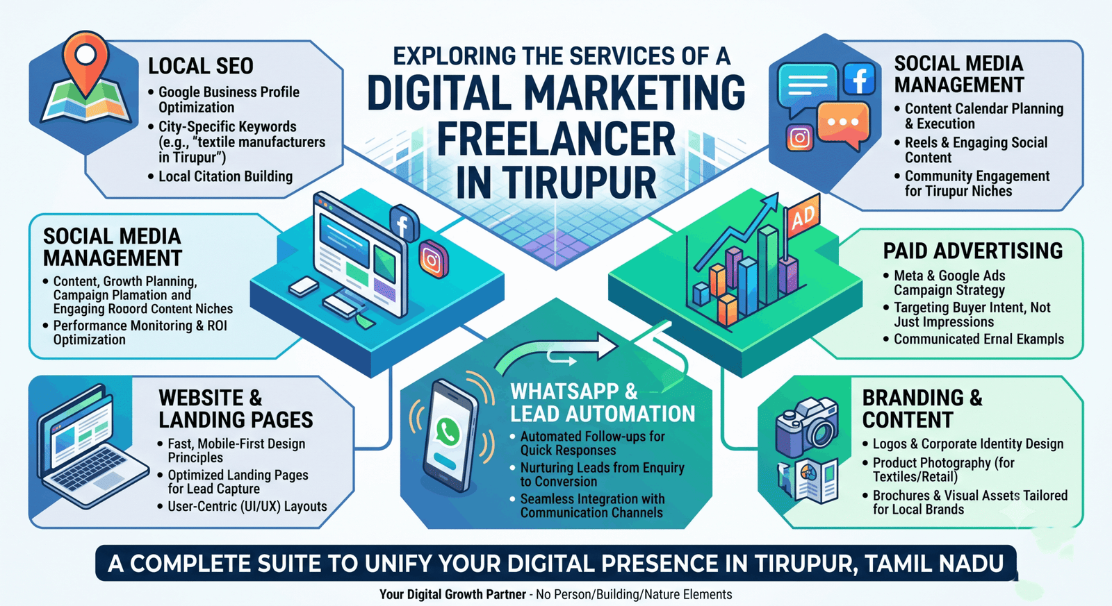 digital marketing freelancer in Tirupur planning a campaign on a laptop