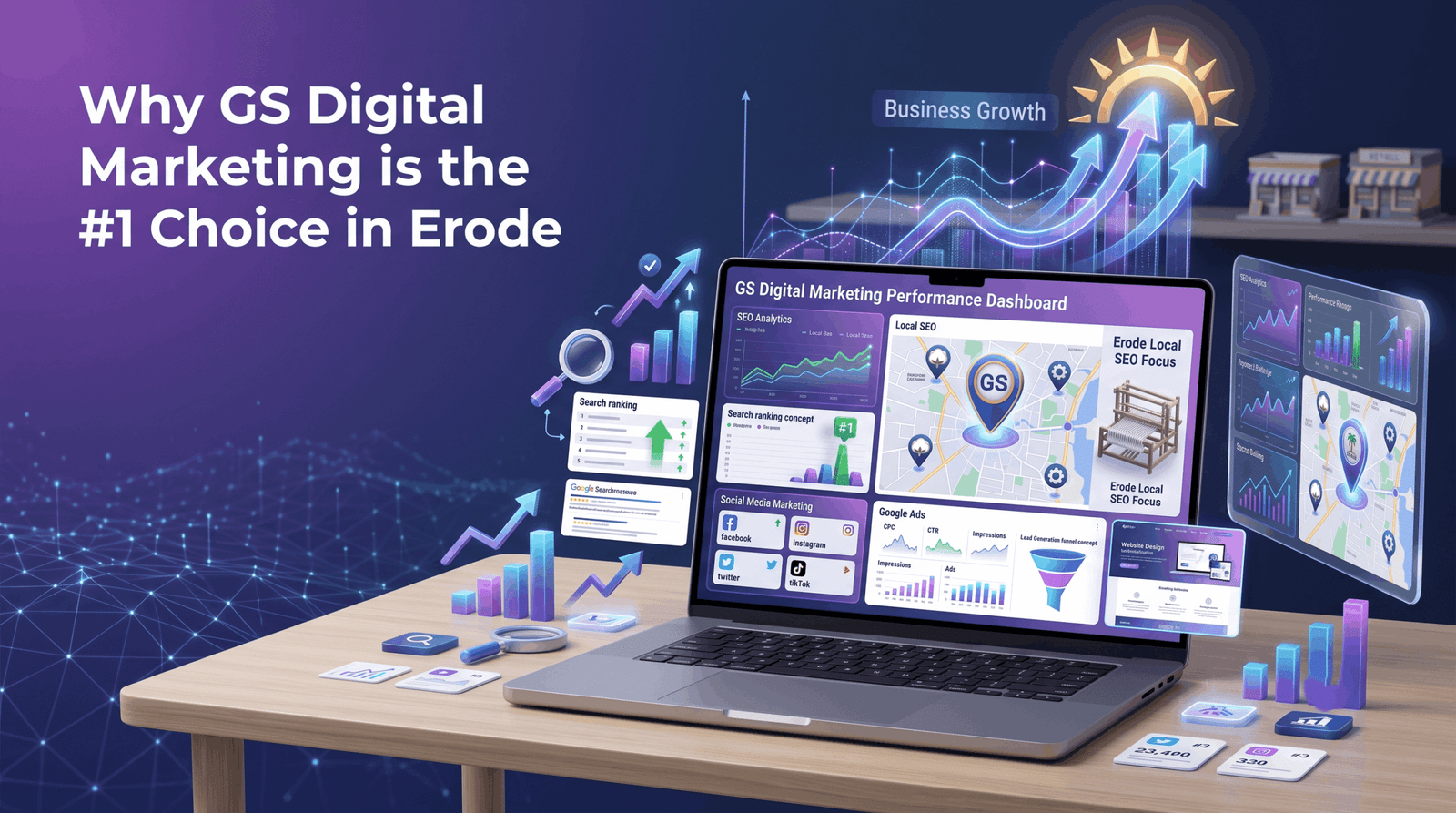 SEO company in Erode analyzing website ranking performance