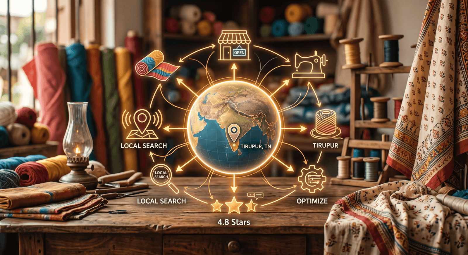 Map with a location pin marking a local business address for local SEO