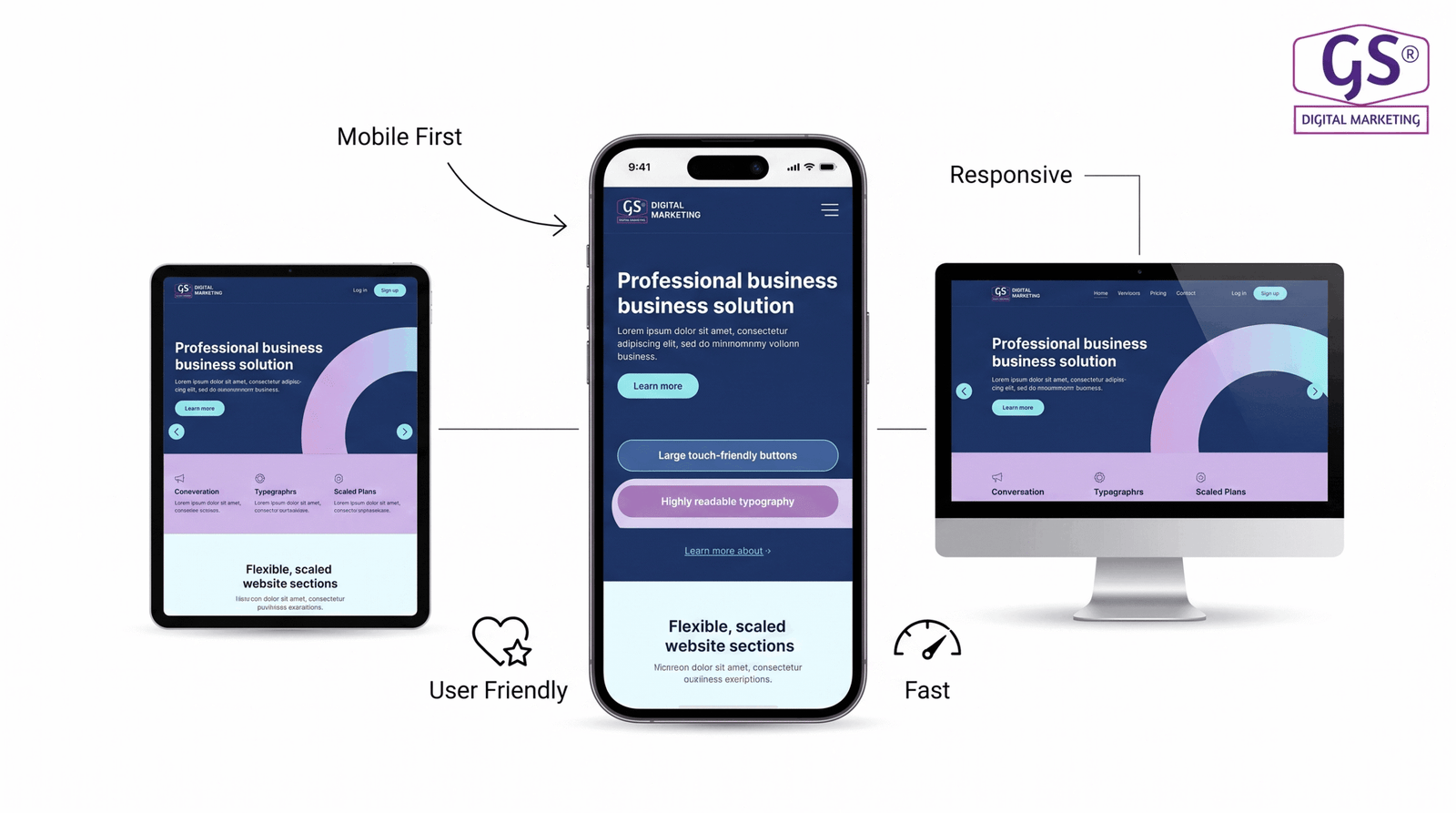 Mobile responsive business website design in Erode on smartphone
