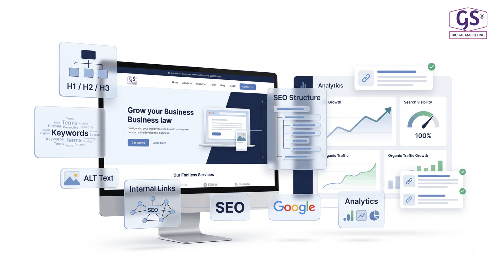 SEO optimized business website design in Erode - analytics dashboard