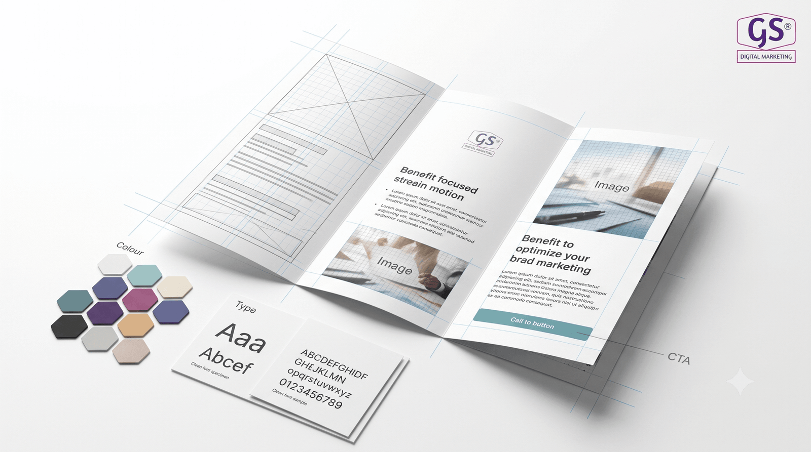 Brochure Design in Erode - color palette and typography selection process