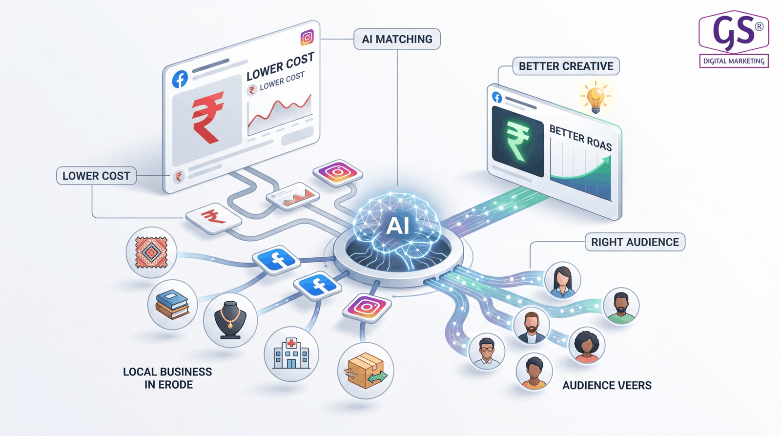 Local Erode textile and retail businesses using Meta Andromeda ads
