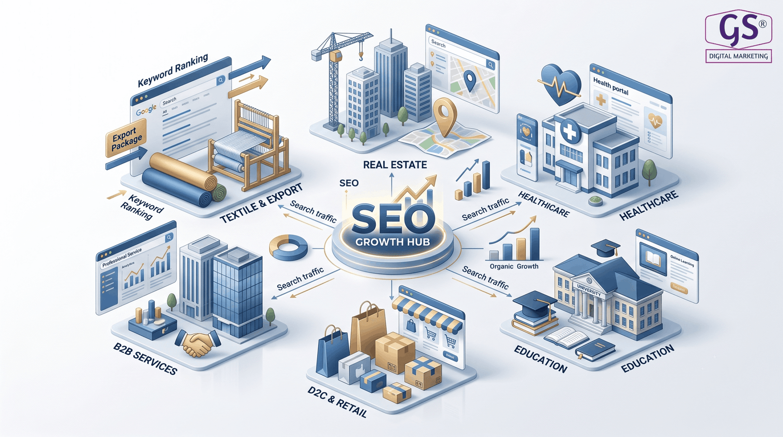 Industries served by digital marketing company in Erode