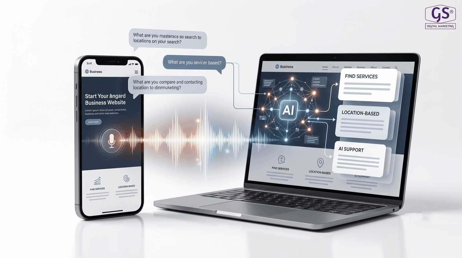 Voice search answer engine optimization website design