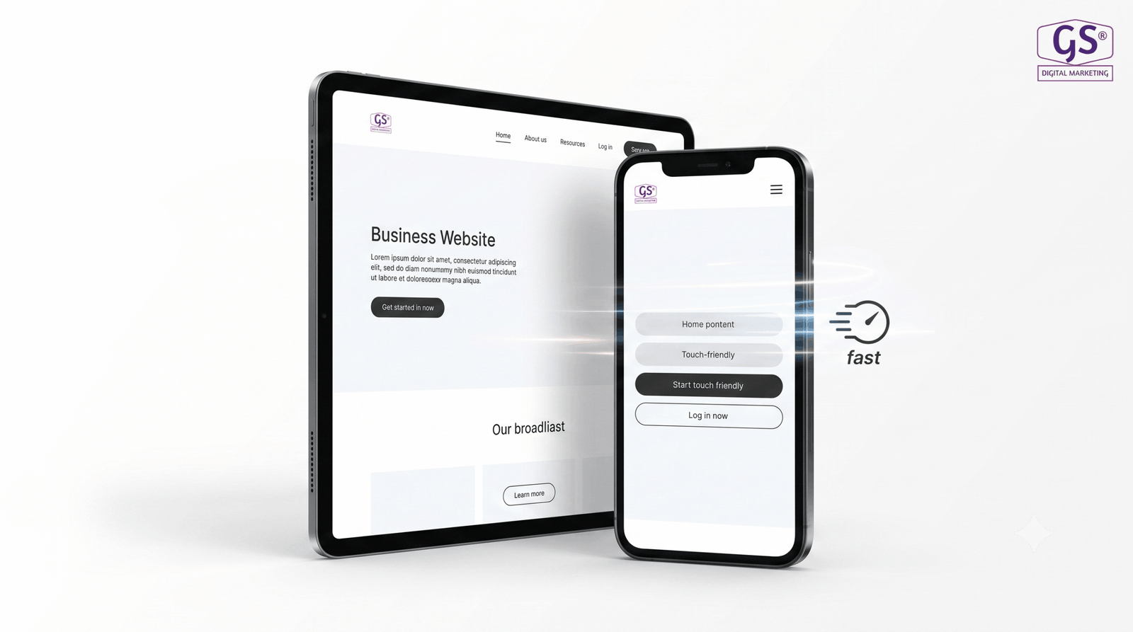 Mobile first minimalist website design Erode businesses