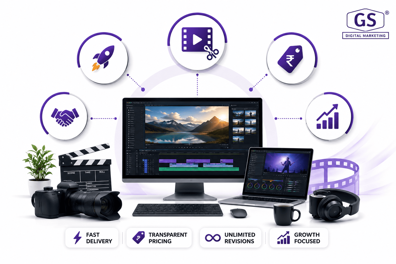 Digital marketing agency in Erode team reviewing video content