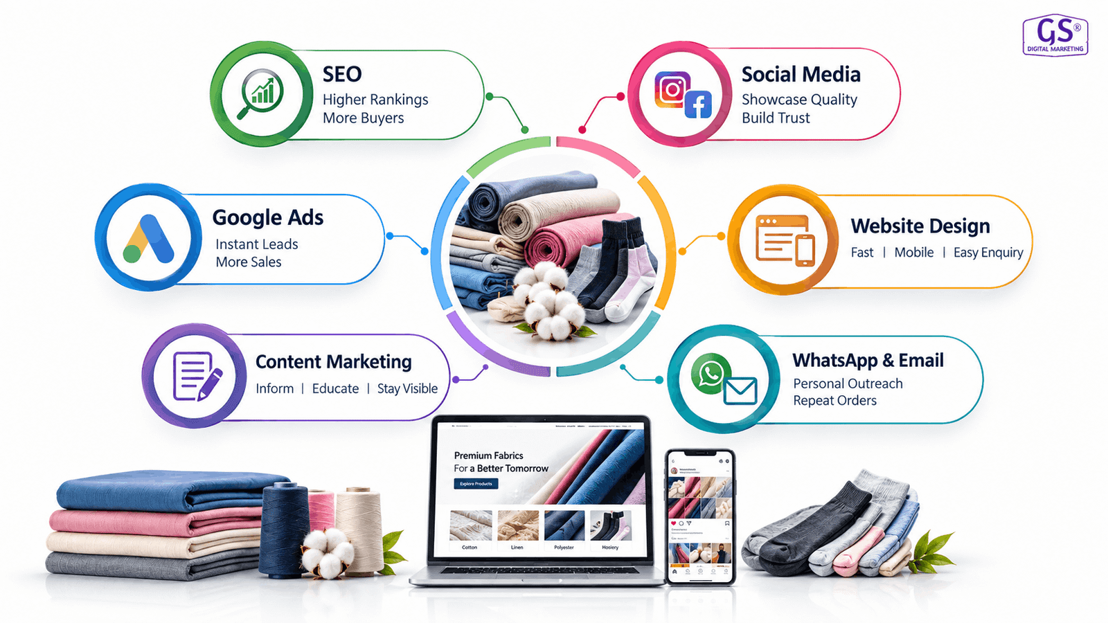 Social media marketing strategy for textile and hosiery brands